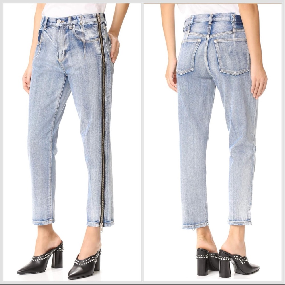 3.1 Phillip Lim Side Zipper Detail Denim Jeans in Indigo Blue Sz 2